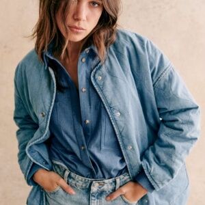 Sezane Farel Jacket Light Blue - Size 8